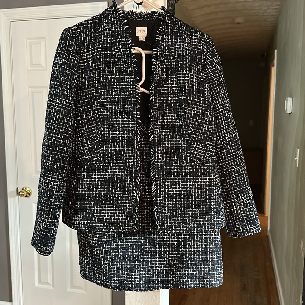 J. Crew Navy and White Women's Lady Jacket And Skirt Suit
